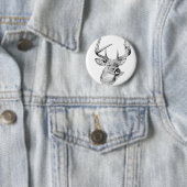 Badge Rond 5 Cm Cerf de Virginie (En situation)