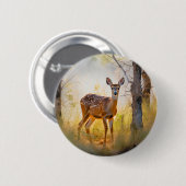 Badge Rond 5 Cm Cerf gracieux dans la conception de la nature fore (Devant & derrière)