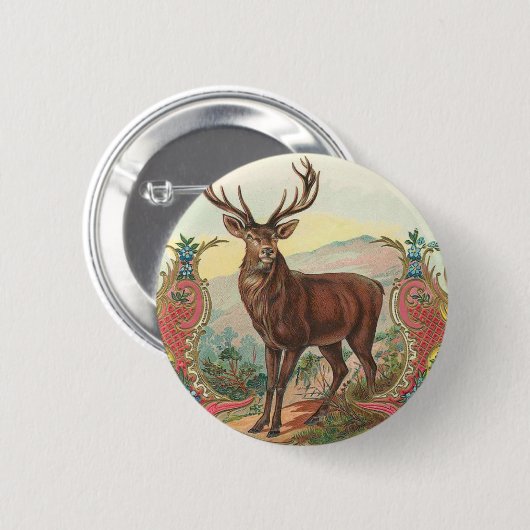 Badge Rond 5 Cm Cerfs communs (Devant & derrière)