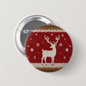 Badge Rond 5 Cm cerfs et hiver (Devant & derrière)