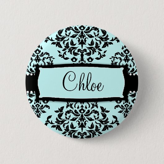 Badge Rond 5 Cm Cerise sur le gâteau 311 quelque chose bleue (Devant)