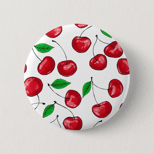 Badge Rond 5 Cm Cerises (Devant)