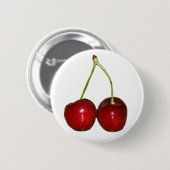 Badge Rond 5 Cm Cerises (Devant & derrière)