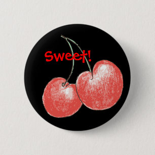 Badge Rond 5 Cm Cerises