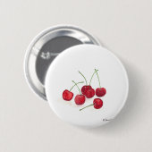 Badge Rond 5 Cm Cerises rouges (Devant & derrière)