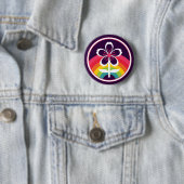 Badge Rond 5 Cm cerisier arc-en-ciel (En situation)
