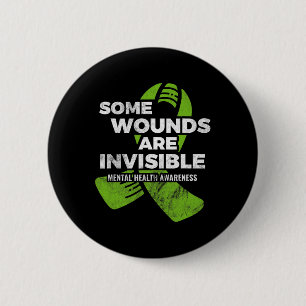 Badge Rond 5 Cm Certaines blessures Invisible Santé mentale Sensib