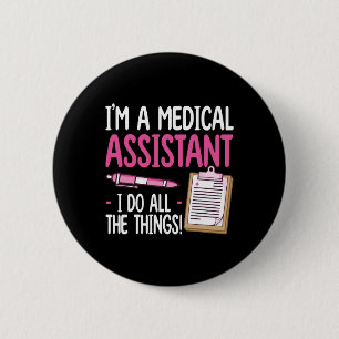 Badge Rond 5 Cm Certifié Médicale Design Istant Femmes Infirmière