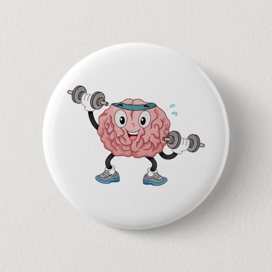 Badge Rond 5 Cm Cerveau ! (Devant)