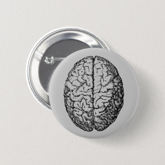 Badge Rond 5 Cm Cerveau (Devant & derrière)