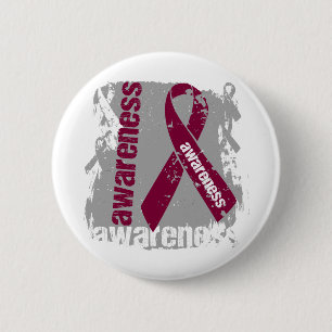 Badge Rond 5 Cm Cerveau Aneurie Sensibilisation Grunge Ruban