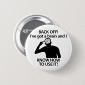 Badge Rond 5 Cm Cerveau - bouton (Devant & derrière)