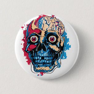 Badge Rond 5 Cm Cerveau Zombie