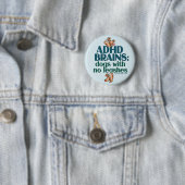 Badge Rond 5 Cm CERVEAUX ADHD (bleu) (En situation)