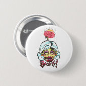 Badge Rond 5 Cm Cerveaux ! Bouton (Devant & derrière)
