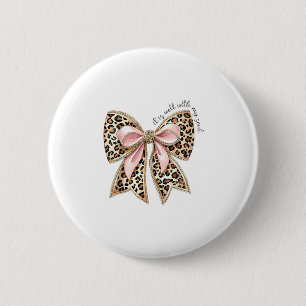Badge Rond 5 Cm C'Est Bien Avec Mon Âme Christian Leopard Coquette