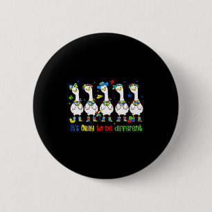 Badge Rond 5 Cm C'est correct d'être différent autism rigolo migno