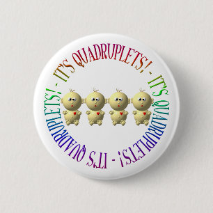 Badge Rond 5 Cm C'est des quadruplets !