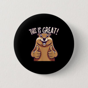 Badge Rond 5 Cm C'est Génial! - Marmotte - Drôle - Mignon - Animal