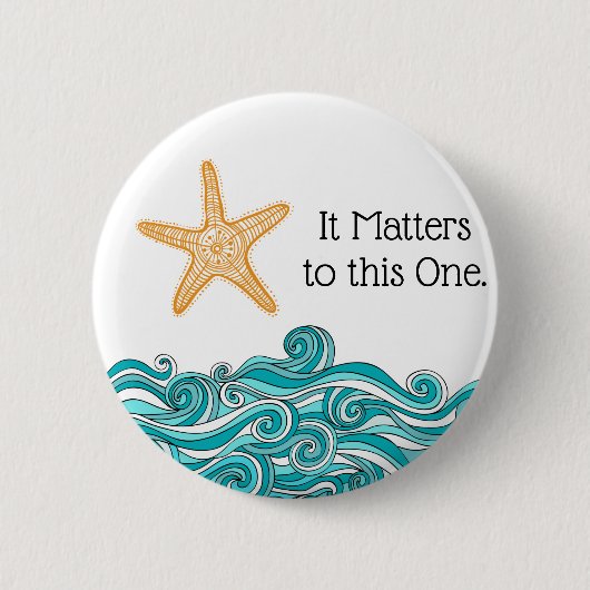 Badge Rond 5 Cm C'est important pour cette espèce de poisson-Starf (Devant)