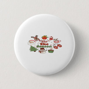 Badge Rond 5 Cm C'Est La Saison Bloc Acrylique Noël