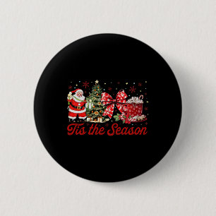 Badge Rond 5 Cm C'Est La Saison Café Latte Gnome Sleigh Christma