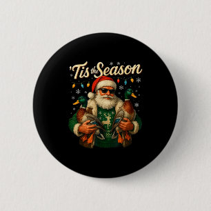 Badge Rond 5 Cm C'est la saison design de Noël canard Santa cool
