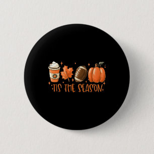 Badge Rond 5 Cm C'Est La Saison Football Café Latte Feuilles Bonjo