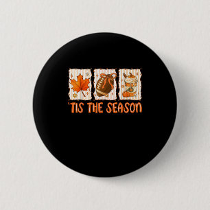 Badge Rond 5 Cm C'Est La Saison Football Halloween Thanksgiving