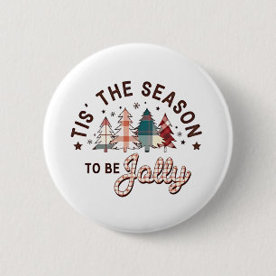 Badge Rond 5 Cm C'est la saison pour être Jolly Noël Père Noël Noë
