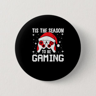 Badge Rond 5 Cm C'est la saison pour le rythme de Noël du gamer