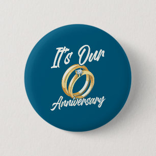 Badge Rond 5 Cm C'est l'anniversaire de mariage du mari et de la f
