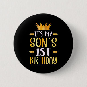 Badge Rond 5 Cm C'est le 1er anniversaire de mon fils joyeux 1 an