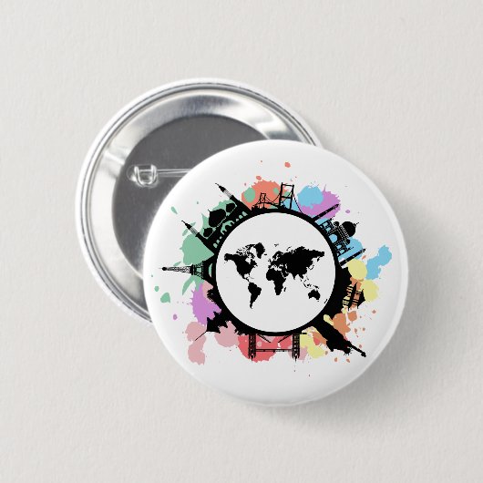 Badge Rond 5 Cm C'est le temps de déplacement (Devant & derrière)