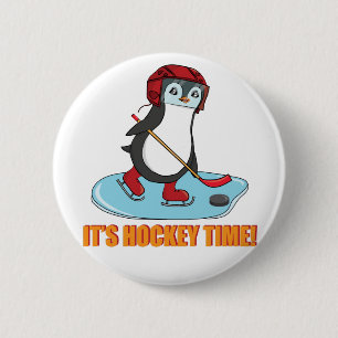 Badge Rond 5 Cm C'est le temps du hockey - mignon hockey sur glace