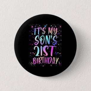 Badge Rond 5 Cm C'est les 21 ans de mon fils Coloré Joyeux 21 ans