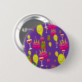 Badge Rond 5 Cm C'est l'heure de la fête (Devant & derrière)