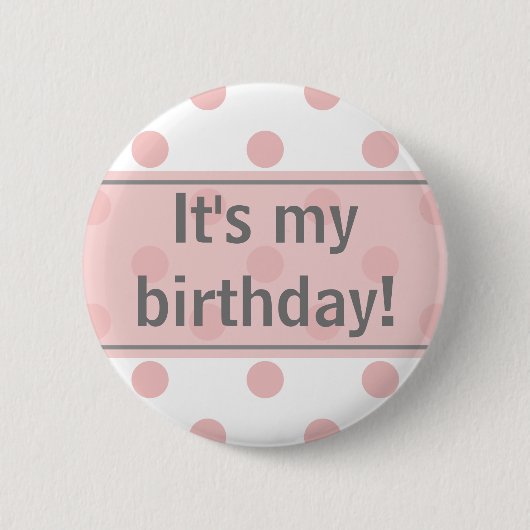Badge Rond 5 Cm C'est ma fille Pois d'anniversaire (Devant)