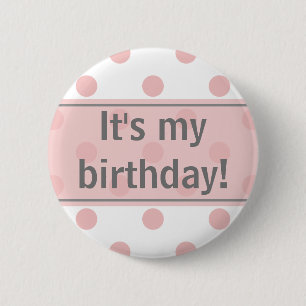 Badge Rond 5 Cm C'est ma fille Pois d'anniversaire
