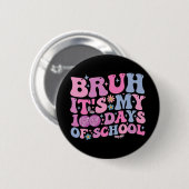 Badge Rond 5 Cm C'est mes 100 jours d'école Papillon Disco (Devant & derrière)