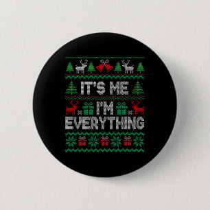 Badge Rond 5 Cm C'Est Moi Tout Noël Pyjama Couple Match