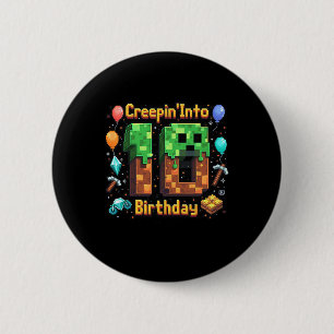 Badge Rond 5 Cm C'est mon 10e anniversaire garçon joueur qui se gl