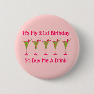 Badge Rond 5 Cm C'est mon 21ème anniversaire