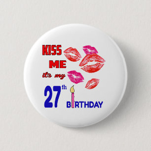 Badge Rond 5 Cm C'est mon 27ème anniversaire