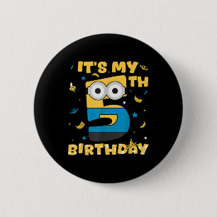 Badge Rond 5 Cm C'Est Mon 5E Anniversaire Famille Banana Matching 