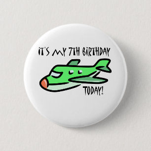 Badge Rond 5 Cm C'est mon 7e anniversaire aujourd'hui