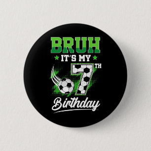 Badge Rond 5 Cm C'est mon 7e anniversaire garçon fan de sport 7 an