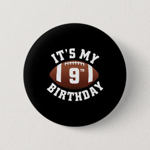 Badge Rond 5 Cm C'est mon 9e anniversaire garçon joueur de footbal