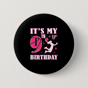 Badge Rond 5 Cm C'est mon 9e anniversaire Thème Sketll 9 ans Party
