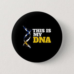 Badge Rond 5 Cm C'est Mon Adn Fier Ukrainien Patriotique Drapeau U